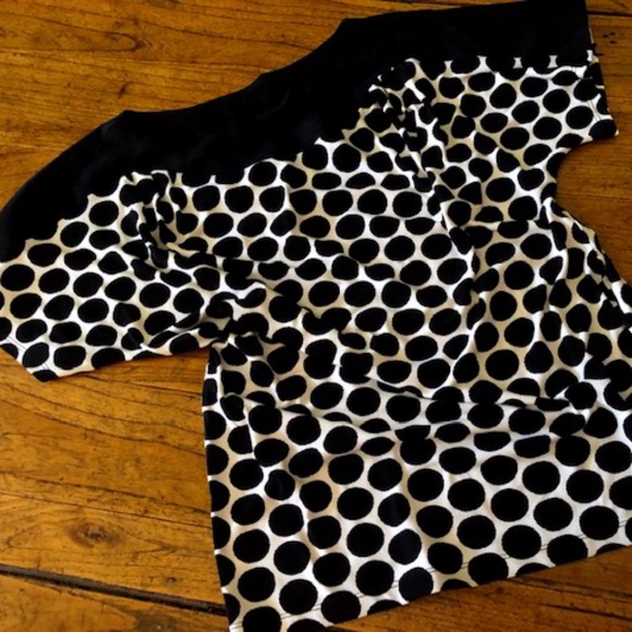 New York & Company Stretch Polka Dot Top S - Picture 2 of 12